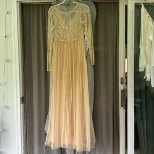 ASOS beaded nude tulle dress